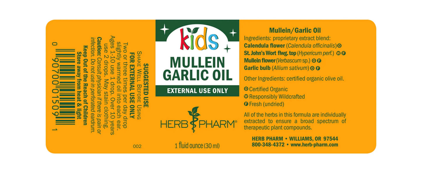 Herb Pharm Kids Mullein Garlic Oil 1 fl oz