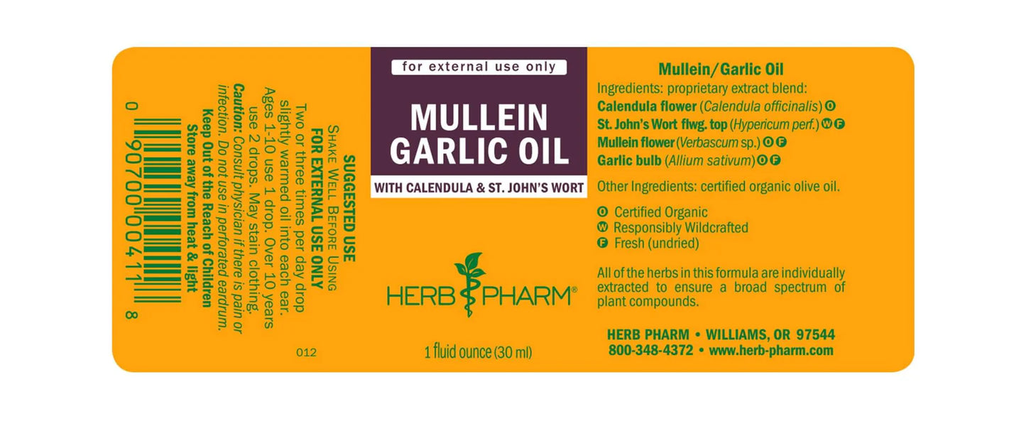 Herb Pharm Mullein Garlic Oil 1 fl oz