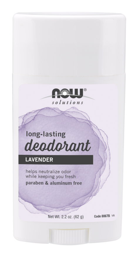 NOW Long-Lasting Deodorant Stick, Lavender (2.2 oz)