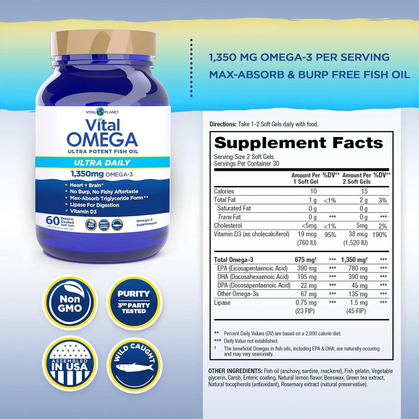 Vital Planet  Vital Omega Ultra Daily - Softgels, 60ct