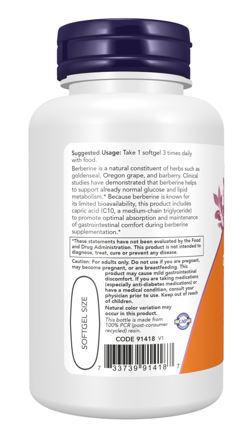 Now Berberine Glucose Support 60 Softgels