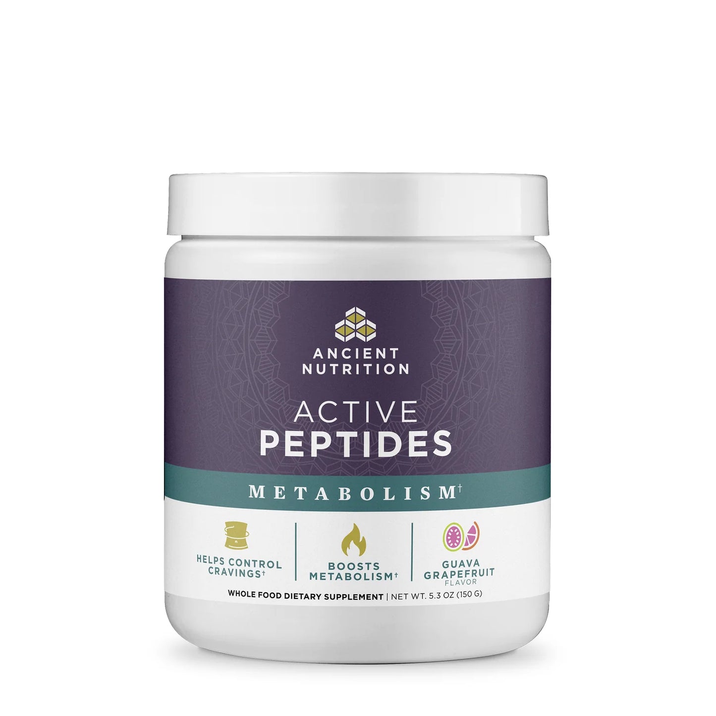 Ancient Nutrition Active Peptides Metabolism Powder (5.3oz Guava Grapefruit)