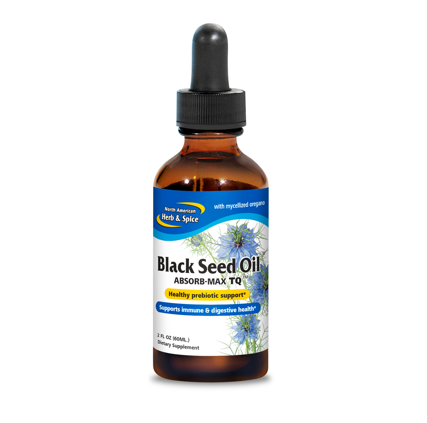 North American Herb & Spice Black Seed Oil Absorb-Max TQ with Wild Oregano P73 (2 fl oz)