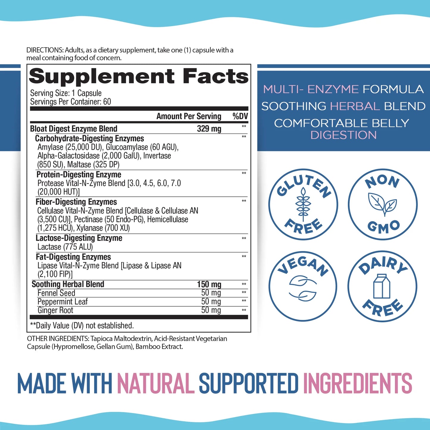 Vital Planet Bloat Digest - Targeted Enzyme Supplement