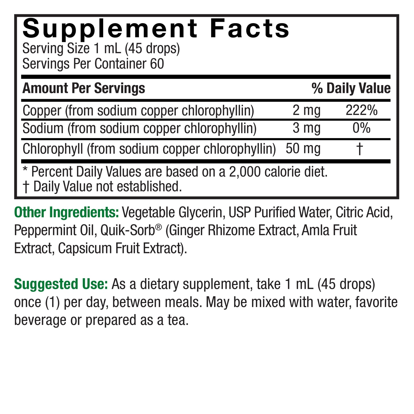 Nature's Answer Chlorophyll Drops 2oz