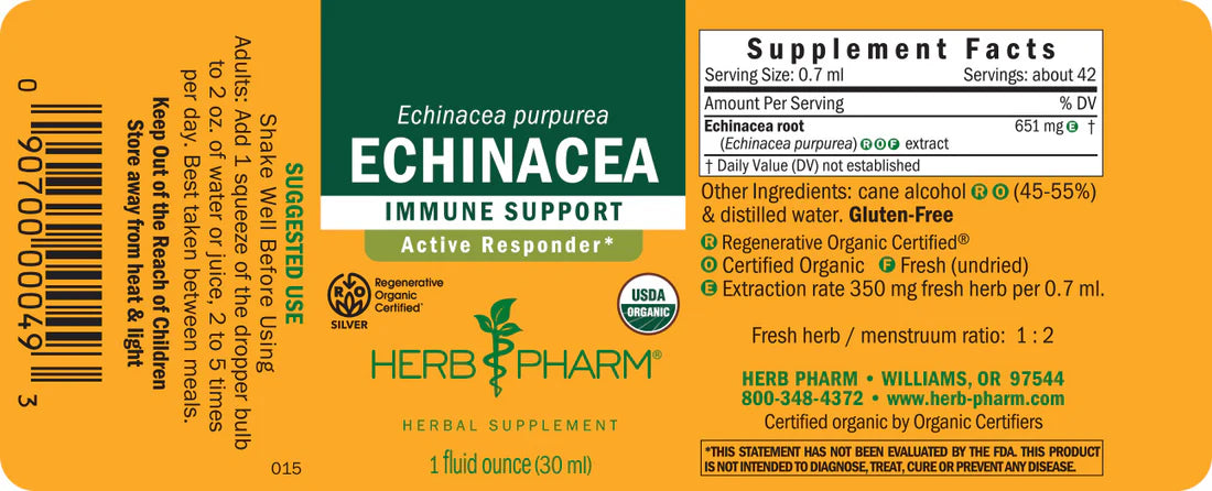 Herb Pharm Echinacea, Regenerative Organic Certified® 1 fl oz