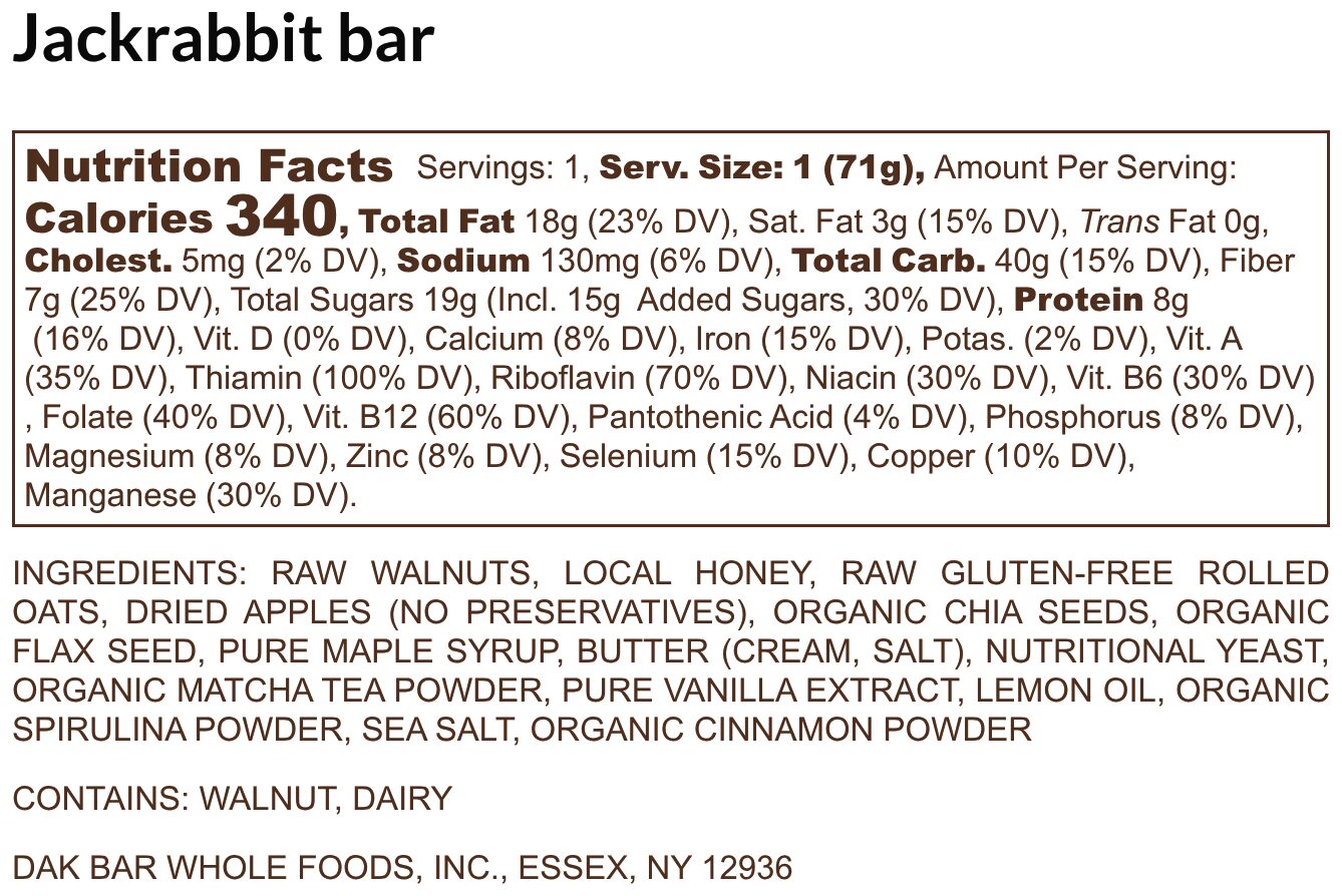 Dak Bar Jackrabbit 2.5 oz