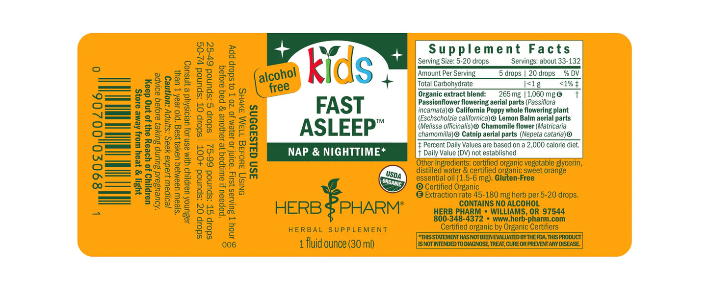 Herb Pharm Kids Fast Asleep™ 1 fl oz