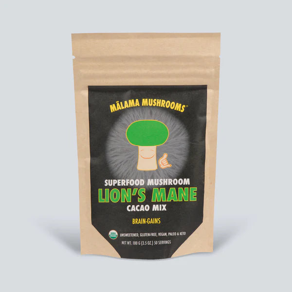 Malama Mushroom Lions Mane Powder (Cacao) 3.5oz