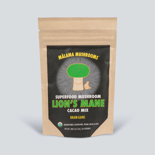 Malama Mushroom Lions Mane Powder (Cacao) 3.5oz