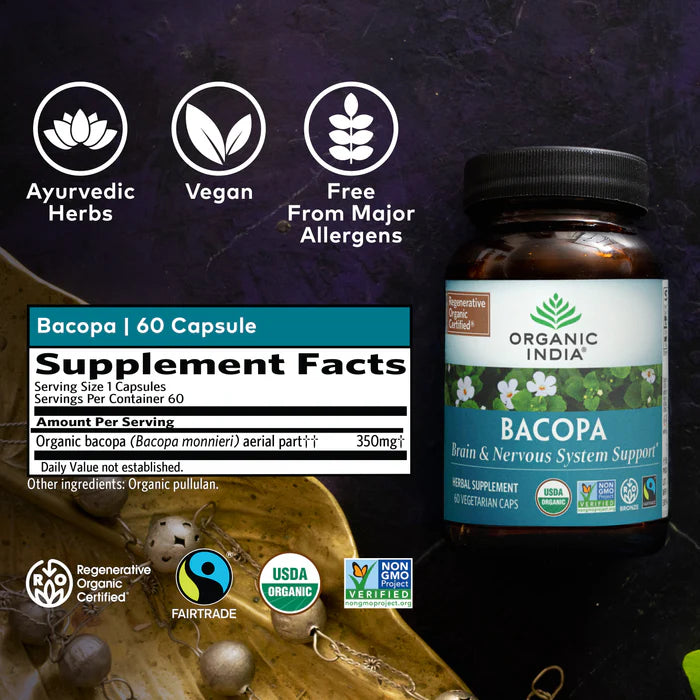 Organic India Bacopa (60 Veg Caps)