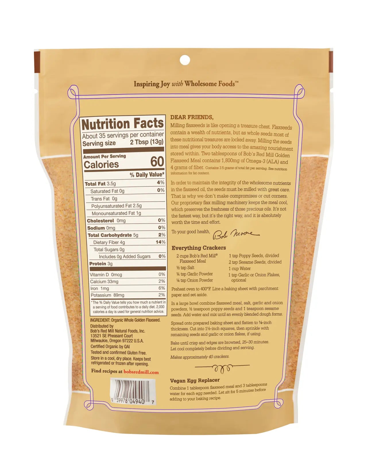 Bob's Red Mill Organic Golden Flaxseed Meal