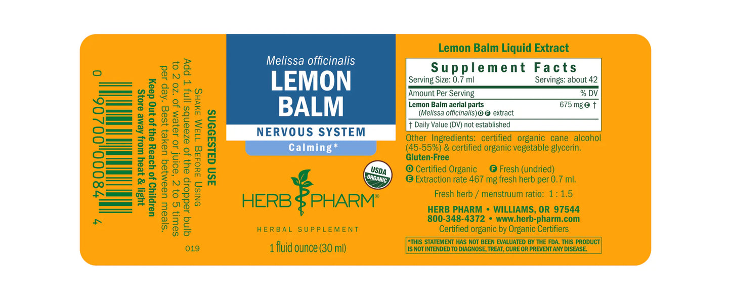 Herb Pharm Lemon Balm 1 fl oz