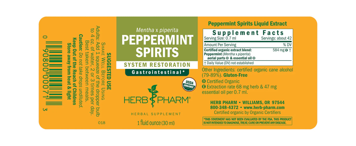 Herb Pharm Peppermint Spirits 1 fl oz