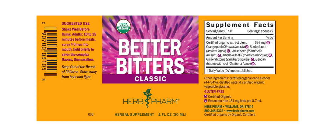 Herb Pharm Better Bitters™: Classic 1 fl oz