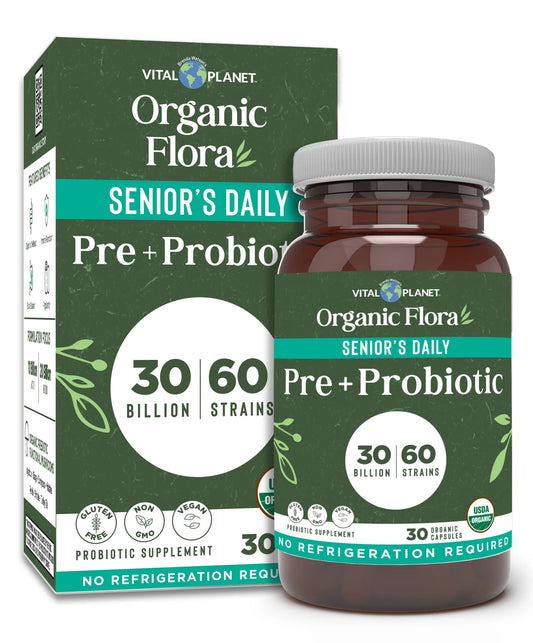 Vital Planet Organic Flora Senior’s Daily Probiotic Supplement (30 Caps)