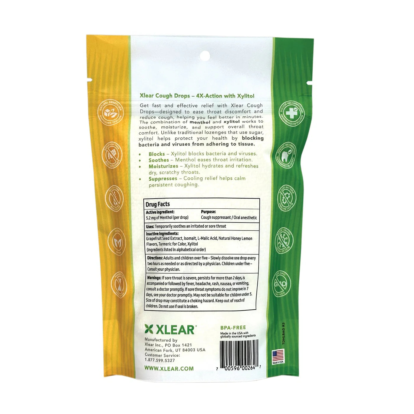 Xlear Cough Drops (Honey Lemon)