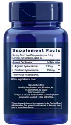 Life Extension Arginine Ornithine Powder (5 oz)
