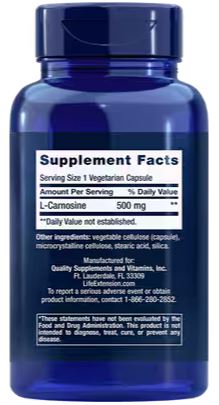 Life Extension Carnosine 500mg (60 Veg Caps)