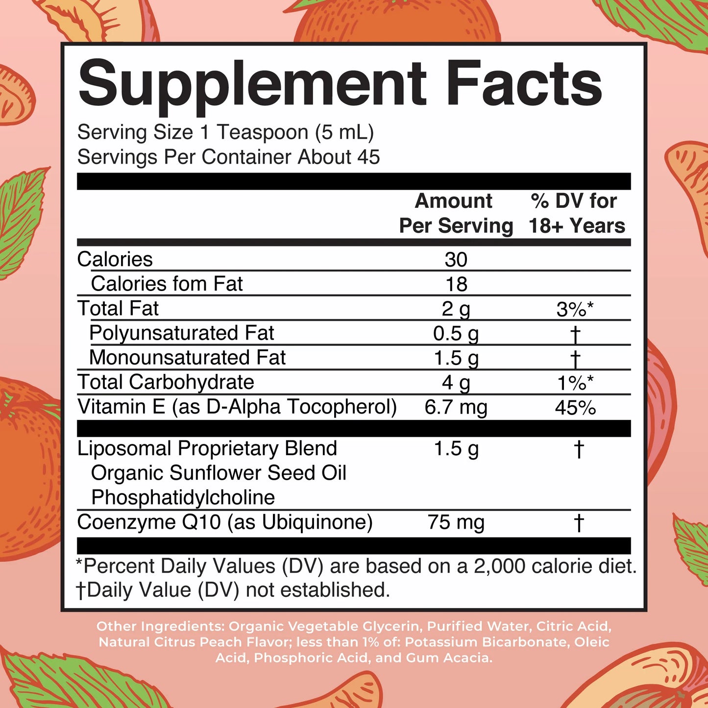 Mary Ruth's CoQ10 Liposomal (Citrus Peach) 7.6 fl oz