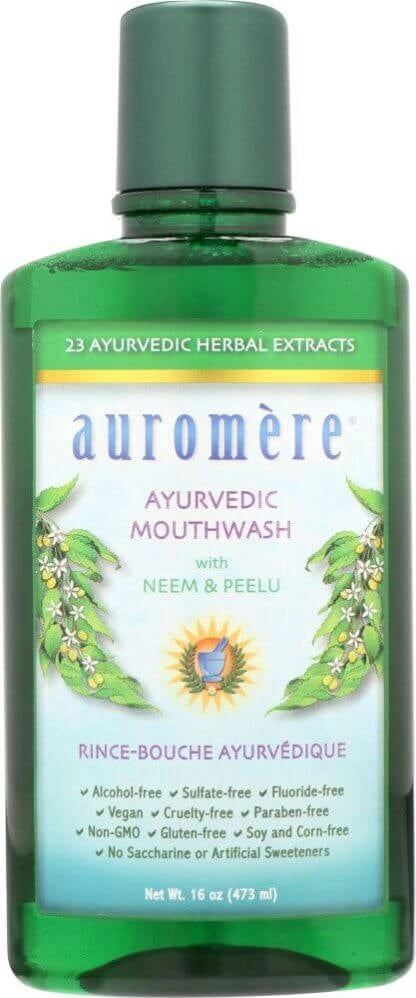 Auromere Neem & Peelu Ayurvedic Mouthwash 16oz