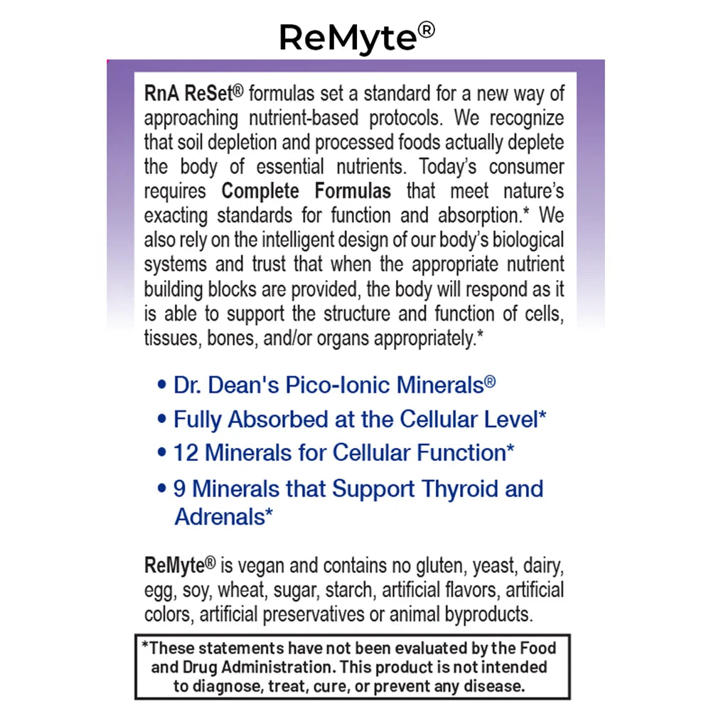 RnA ReSet ReMyte® | 12-Mineral Electrolyte for Cellular Hydration 8 fl oz