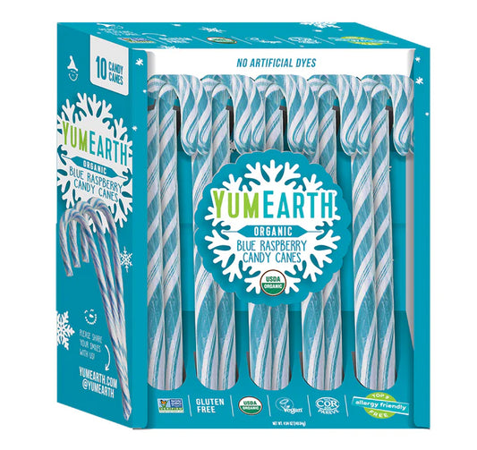 Yumearth Holiday Organic Blue Raspberry Candy Canes Box