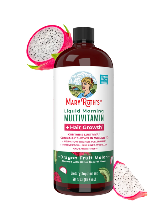 MaryRuth's Liquid Morning Multivitamin + Hair Growth (Dragon Fruit Melon) 30 fl oz
