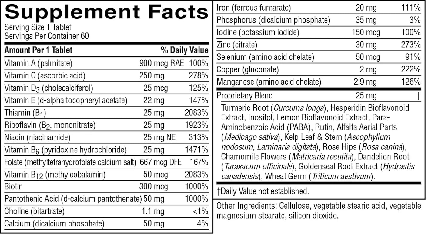 MultiVitamin & Mineral Time Release (60 Tabs)