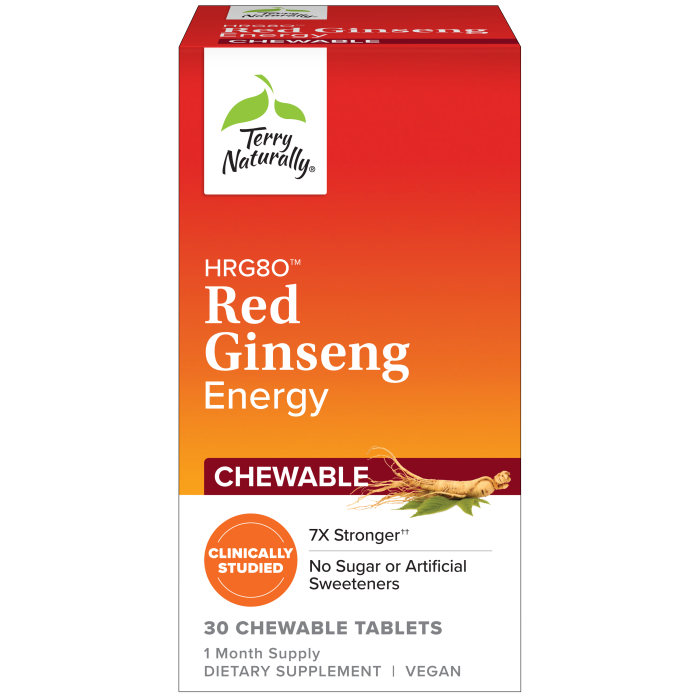 Terry Naturally HRG80™ Red Ginseng Energy Chewable (30)