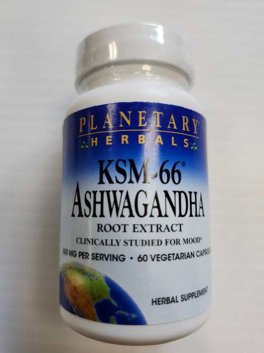 Planetary Herbals KSM-66 Ashwagandha 600mg (60 Veg Caps)