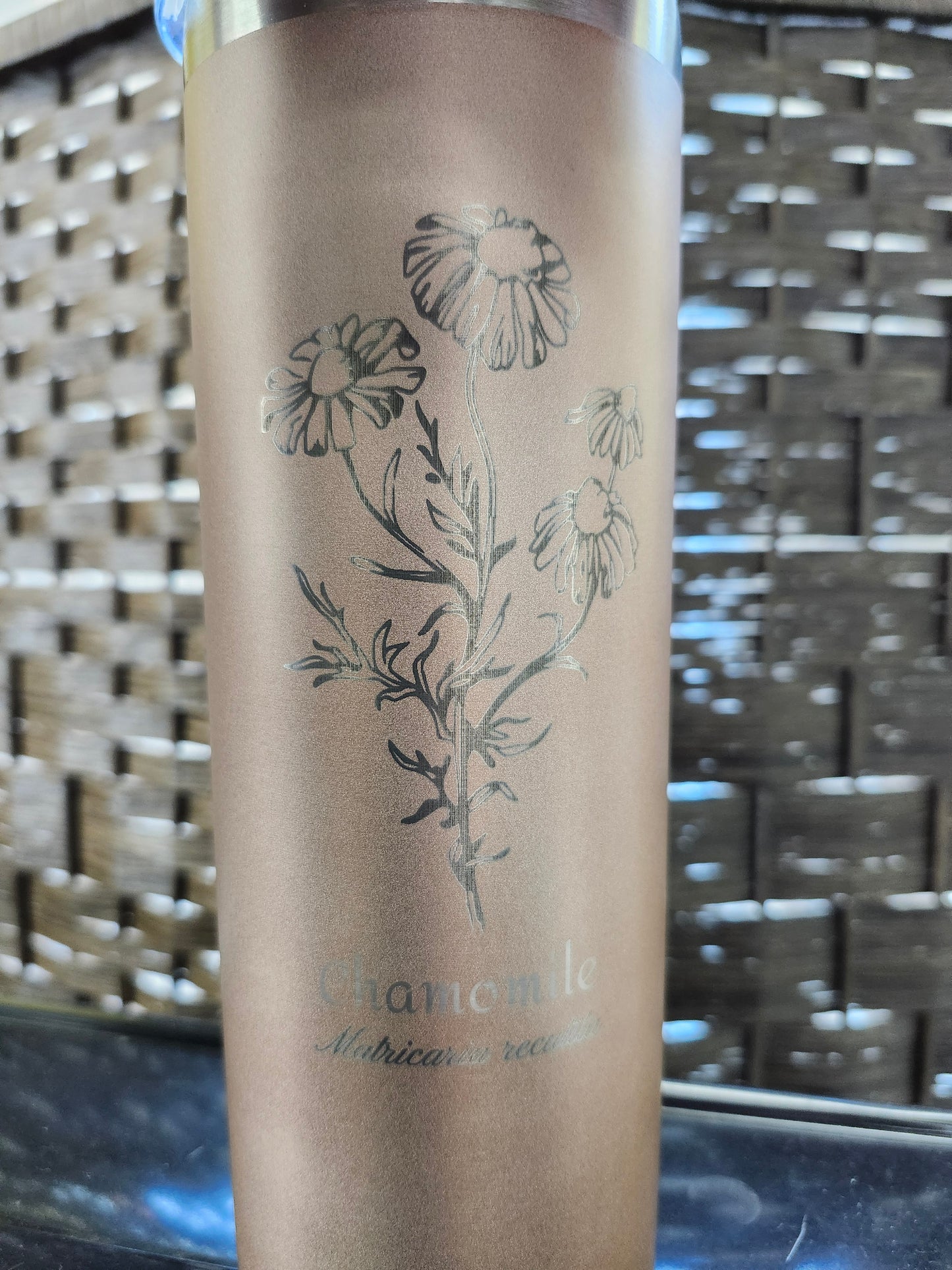 Fine Thymes 20oz Skinny Tumbler Chamomile Print