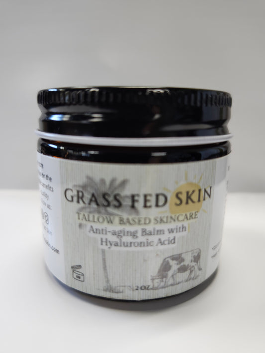 Grass Fed Skin Anti-Aging Balm with Hyaluronic Acid 2oz