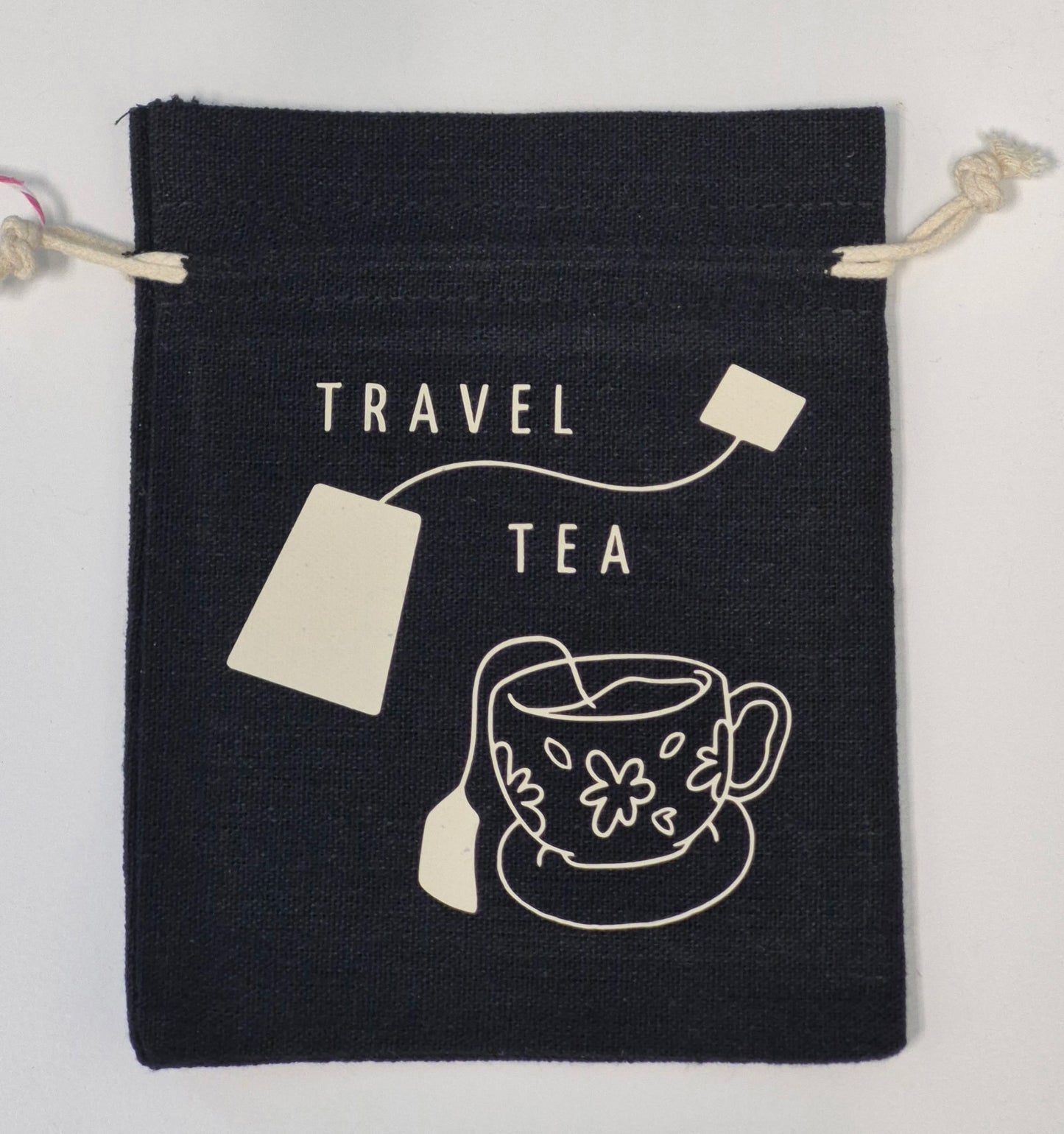 Fine Thyme's Drawstring Tea Travel Bag (W 4.5in x H 5.5in)