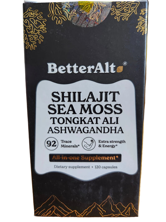 BetterAlt Shilajit Sea Moss Tongkat Ali Ashwagandha (120 caps)