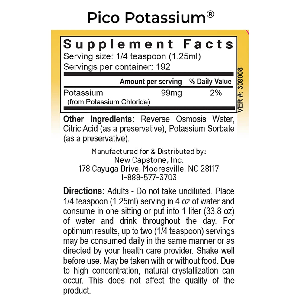 RnA ReSet Pico Potassium® | Stabilized Picometer Mineral 8 fl oz