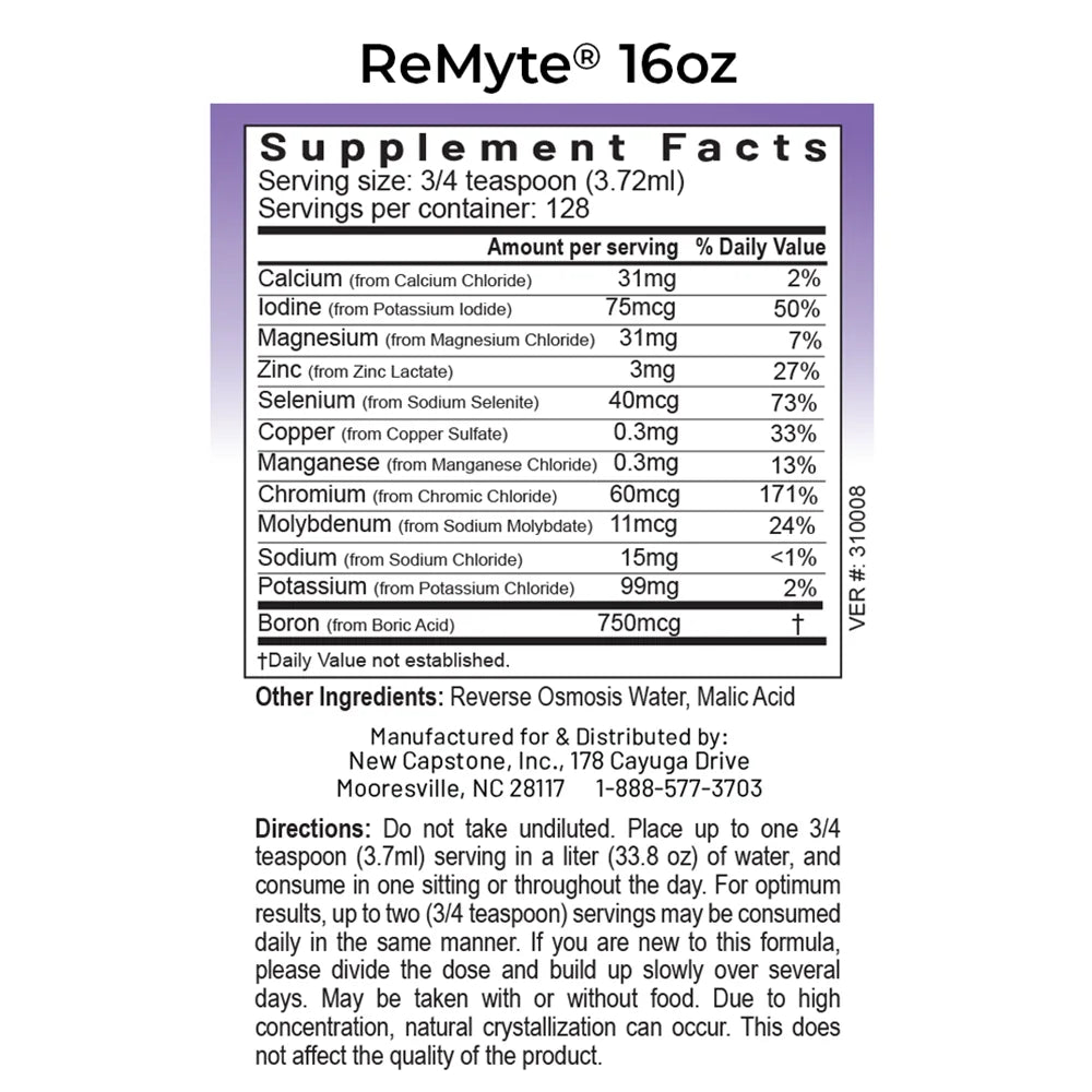 RnA ReSet ReMyte® | 12-Mineral Electrolyte for Cellular Hydration 16 fl oz