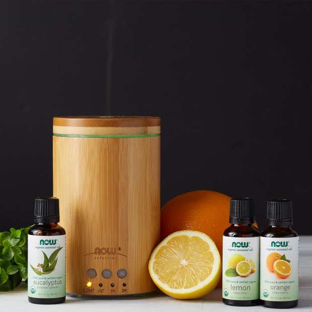 NOW Ultrasonic Real Bamboo Essential Oil Diffuser